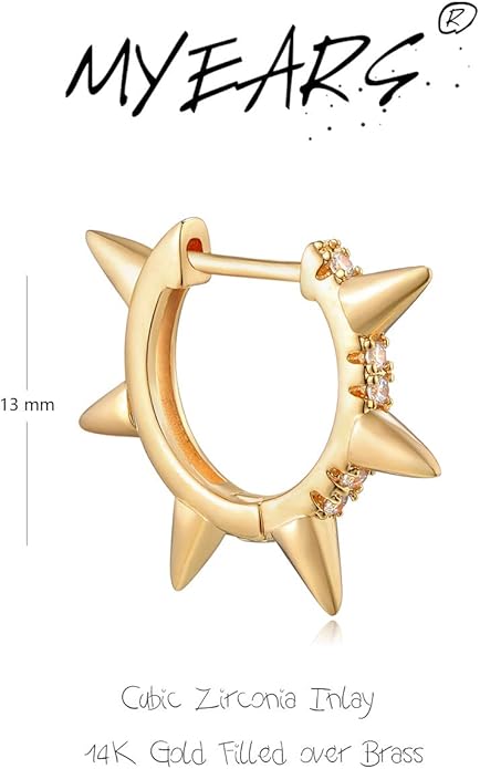 MYEARS Women Earrings Gold Huggie Hoop Ear Stud Cuff 14K Small Simple Hypoallergenic Everyday Jewelry