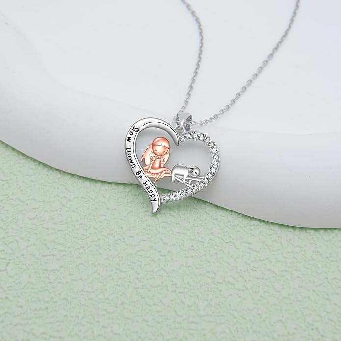Animal Necklace Cat/Fox/Otter/Sloth/Cow/Highland Cow/Koala Necklace Cute Animal Jewelry Gifts for Women