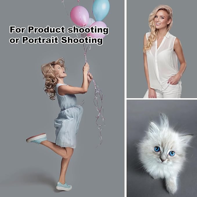 10x12ft Gray Backdrop Photography Grey Photo Shooting Background with Matt Surface for Protrait Photoshoot