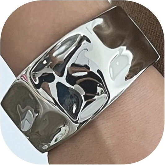 Gold/Silver Cuff Bangle Bracelets For Women Chunky Waterdrop Twisted Hinged Bangle Bracelets Minimalist Arm Cuff Bracelet Jewelry Gifts