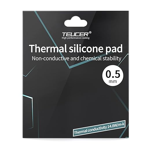 Thermal Pad 14.8 W/mK, 120x120x0.5mm, Non Conductive Heat Resistance High Temperature Resistance, Silicone Thermal Pads for Laptop Heatsink GPU CPU LED Cooler (0.5mm)