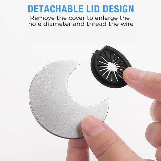 Desk Grommet 2" (50 mm), Desk Cord Hole Cover, Cable Grommet ABS Plastic, Desk Hole Grommet for Office and Home Table Cable, Detachable Cable Cord Organizer (Silver Sand 4 Pcs)