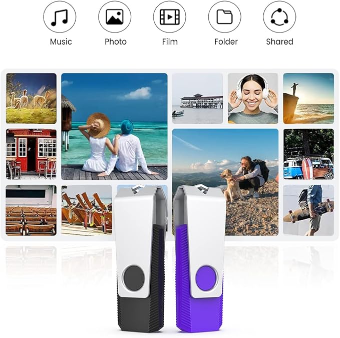 Aiibe 5 Pack 64GB USB 3.0 Flash Drive 64GB USB 3.0 Drive 5 Pack Thumb Drive Memory Stick USB Stick 64GB (5 Mixed Colors: Black Red Cyan Green Purple)