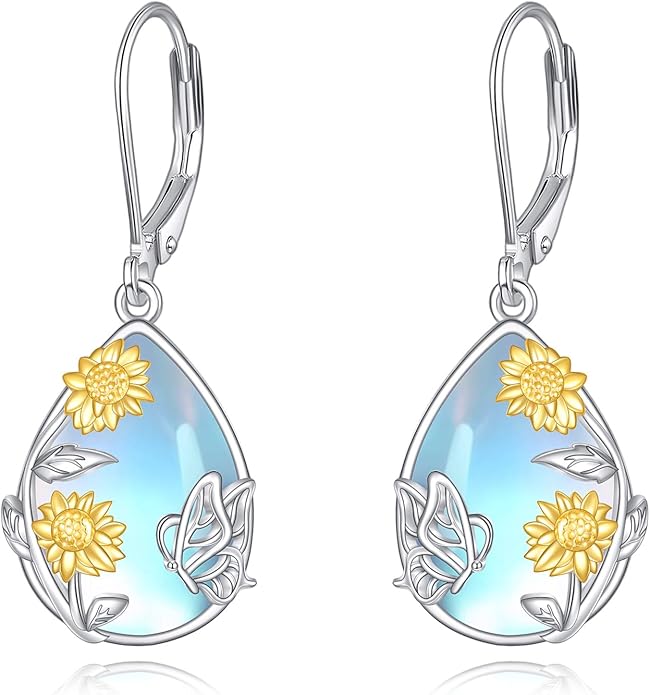 VONALA Flower Earrings for Women 925 Sterling Silver Rose/Lotus/Scottish Thistle/Tulip/Lilac/Mushroom/Pineapple Dangle Drop Earrings Flower Jewelry Gifts for Women Girls Birthday Gifts