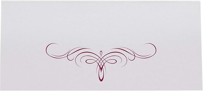 Decadent Flourish Place Cards, Burgundy (Choose Color), Set of 150, Pre-cut and Scored - Wedding, Party, Dinner, and Special Events - Made in the USA