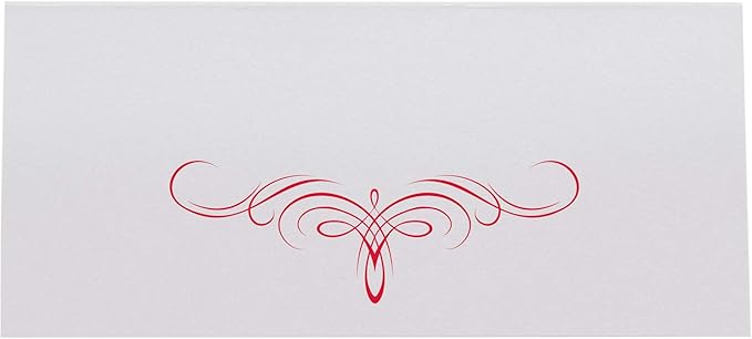 Decadent Flourish Place Cards, Ruby Red (Choose Color), Set of 25, Pre-cut and Scored - Wedding, Party, Dinner, and Special Events - Made in the USA