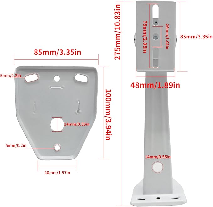 L-Shape Dome Camera Bracket, Wall Ceiling Mount for Security Dome Cameras, (Wall Mount Bracket)