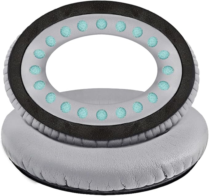 Professional Headphone Replacement Ear Pads for Bose QuietComfort 35 QC 2 15 25 Earpads Cushion for QC2 QC15 QC25 SoundTrue SoundLink Around-Ear Headphones (QC35/35ii, Silver Cushion + Grey Mat)