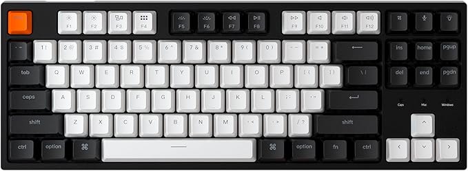 Keychron C1 Wired Mechanical Keyboard TKL, RGB Backlit with Double-Shot ABS Keycaps, 87 Keys Hot-Swappable Pre-lubed Tactile Switch Compatible with Mac Windows