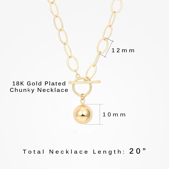 Aobei Pearl 18K Gold Plated Moon Star Lion Evil Eye Love Heart Cross Pendant Necklace Medallion Paperclip Chian Choker Layering Jewery for Women