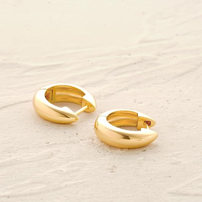 MYEARS Women Earrings Gold Huggie Hoop Ear Stud Cuff 14K Small Simple Hypoallergenic Everyday Jewelry
