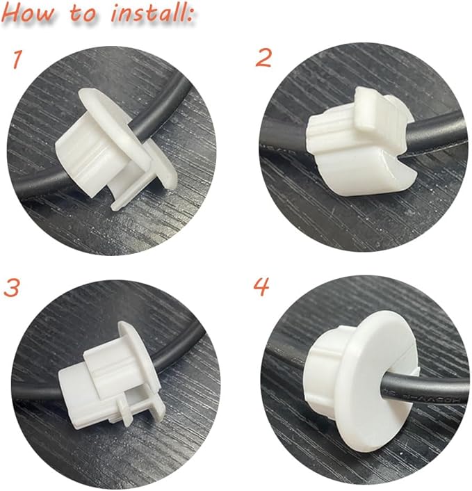 Wall Bushing Grommet for Starlink Dishy Router Ethernet Adapter Cable, Starlink Cable Routing Kit Feed-Through for 1 inch Wall Hole and Furnitures Wire Hole(White, 2 Pack)