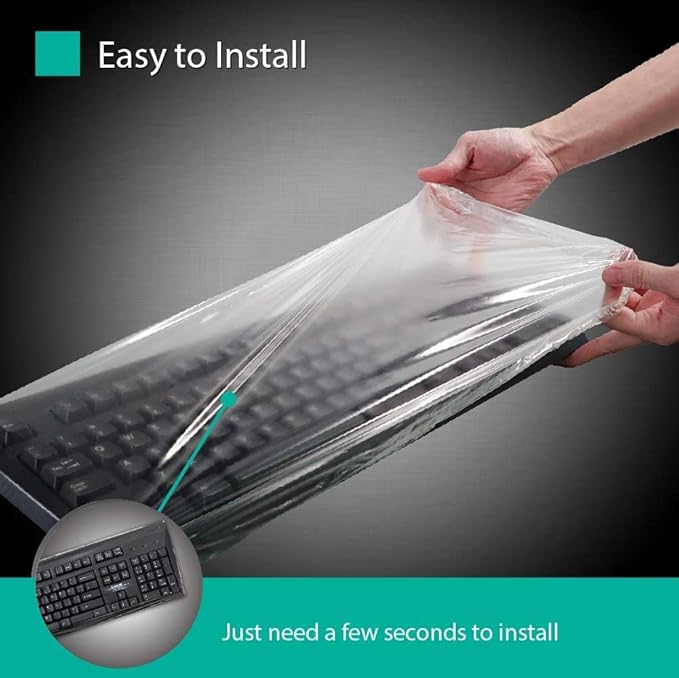 Universal Keyboard Cap [20-Pack] – Universal Fit Desktop Keyboard Cover with Numeric Keypad – Ideal for Hospital & Dental Use – Bulk Value Set – by Green Onions Supply