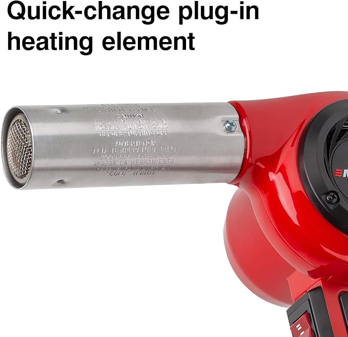 Master Appliance HG-301D Industrial Heat Gun, Quick Change Plug-In Heating Element, 800° F, 120V, 1440W, 12 Amps, Assembled In USA