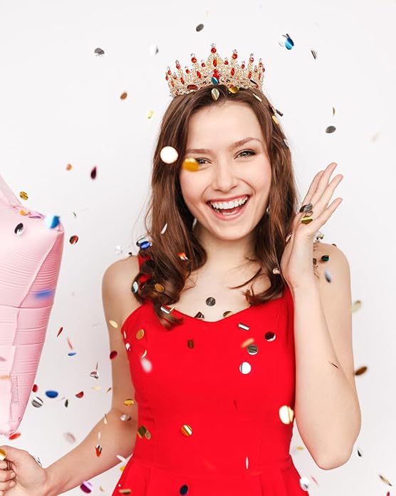 Crowns for Women - Tiaras for Women Crystal Queen Crown for Birthday Costume Party Celebration