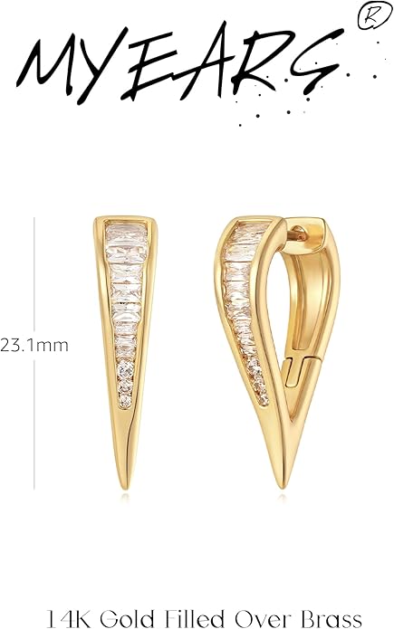 MYEARS Women Earrings Gold Huggie Hoop Ear Stud Cuff 14K Small Simple Hypoallergenic Everyday Jewelry