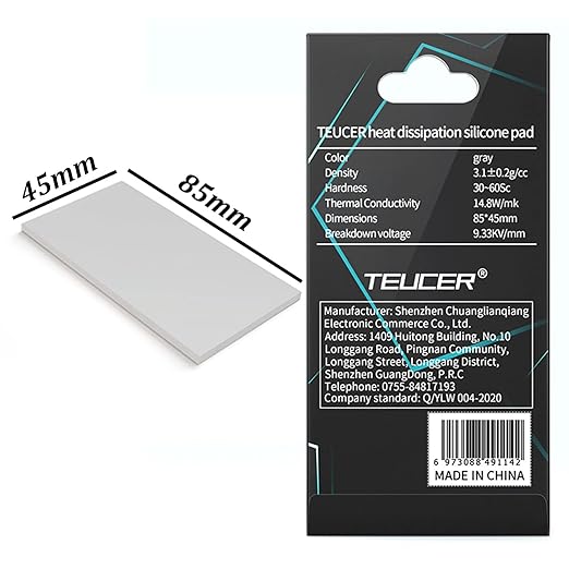 Thermal Pad 14.8 W/mK, 85x45x1mm, Non Conductive Heat Resistance High Temperature Resistance, Silicone Thermal Pads for Laptop Heatsink GPU CPU LED Cooler (1mm)