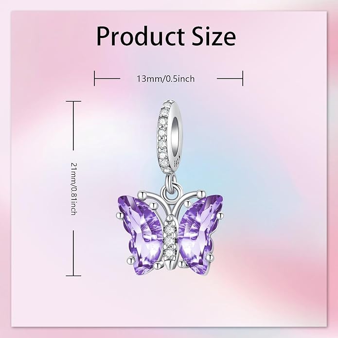 Birthday Fashion Love Heart Dangle Charm 925 Sterling Silver Charms fits Bracelets and Necklace Pendant Bead Charms Jewelry Present for Women Family Friends