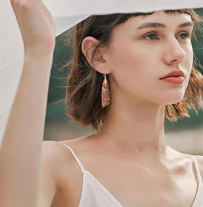 Natural Stone Earrings for Women Boho Triangles Dangle Drop Earrings