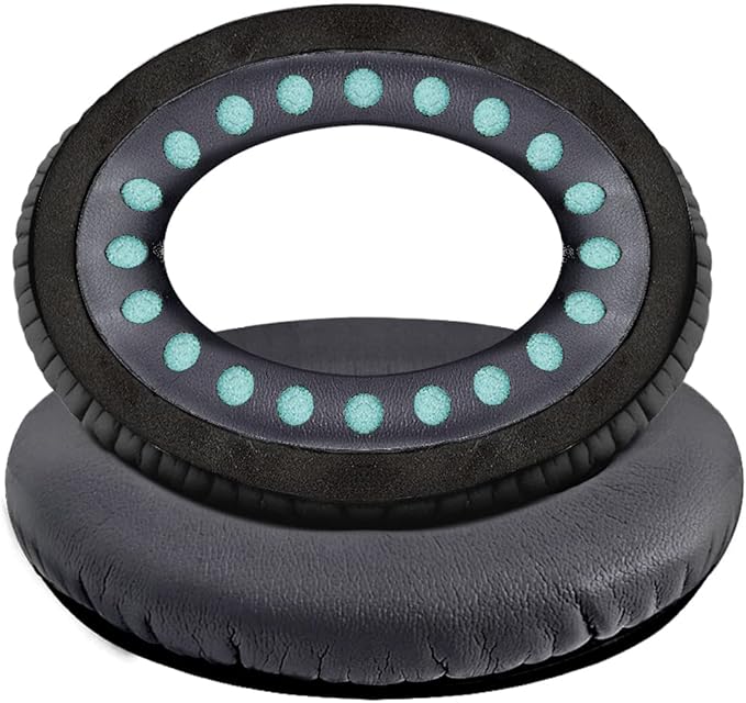 QOQOON Professional Headphone Replacement Ear Pads for Bose QuietComfort 35 2 15 25 Earpads Cushion for QC2 QC15 QC25 SoundTrue SoundLink Around-Ear Headphones (QC35/35ii, Black Cushion + Black Mat)