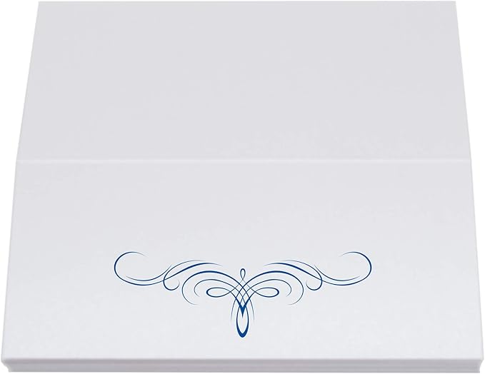 Decadent Flourish Place Cards, Royal Blue (Choose Color), Set of 60, Pre-cut and Scored - Wedding, Party, Dinner, and Special Events - Made in the USA