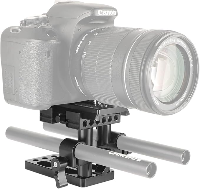 CAMVATE Quick Release Mount Base QR Plate for Manfrotto 501/504/ 577 Tripod Standard Accessory(Black) - 1437