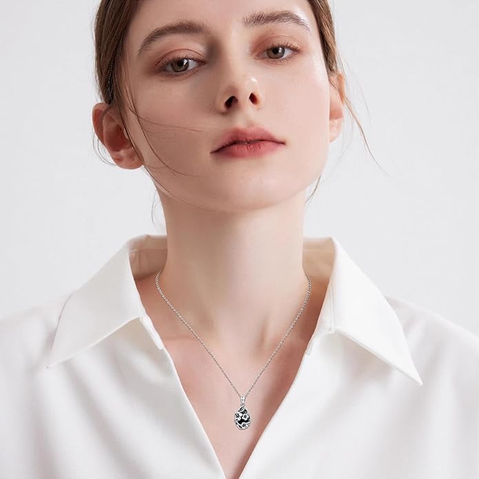 JUSTKIDSTOY Moonstone Necklace 925 Sterling Silver Teardrop Pendant Necklace Jewelry Gifts for Women Girls