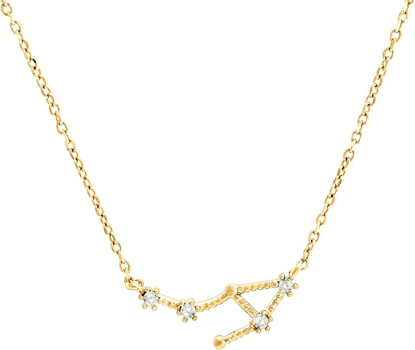 PAVOI 14K Gold Plated Astrology Constellation Horoscope Zodiac Necklace 16-18"