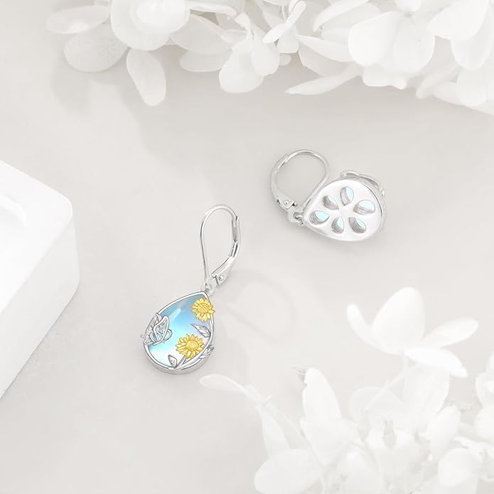 VONALA Flower Earrings for Women 925 Sterling Silver Rose/Lotus/Scottish Thistle/Tulip/Lilac/Mushroom/Pineapple Dangle Drop Earrings Flower Jewelry Gifts for Women Girls Birthday Gifts