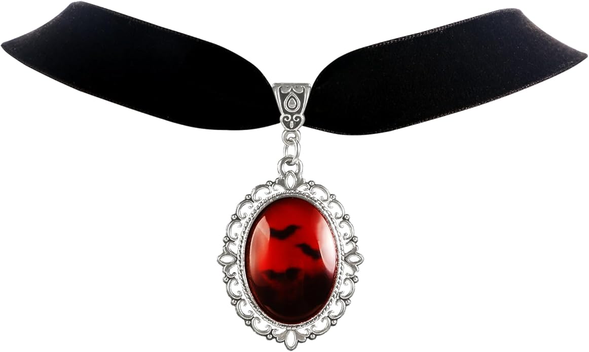 Heart Necklace Valentines Day Gifts for Her, Black Heart Choker Necklace Red Ribbon Choker Love Jewelry as New Year Gifts, Red Velvet Chocker Vintage Jewelry as Birthday Gift for Women