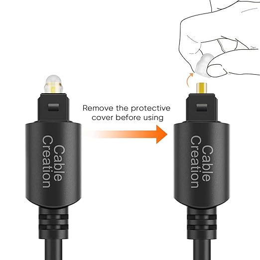 CableCreation 12FT Digital Optical Audio Cable 2-Pack, Toslink Male to Male, Compatible with Home Theater, Sound Bar, TV, PS4, Xbox & More