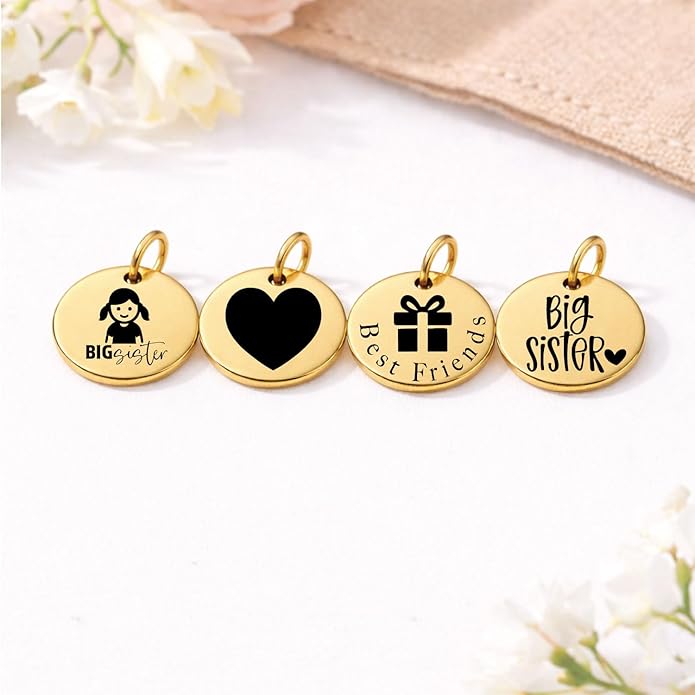 SM Design Pregnancy & New Baby Charm Set – Set of 4 Meaningful Stainless Steel Charms – Great for Crafting, Making Bracelets and Necklaces - Meaningful Keepsake Charms for Expecting & New Moms