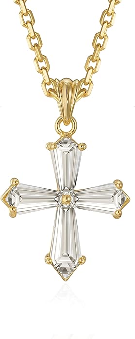 Fettero Christmas Necklace for Women Trendy 14K Gold Plated Dainty Diamond Necklace Charm CZ Clover Star Pendant Necklaces Simple Jewelry Gold Necklace for Women