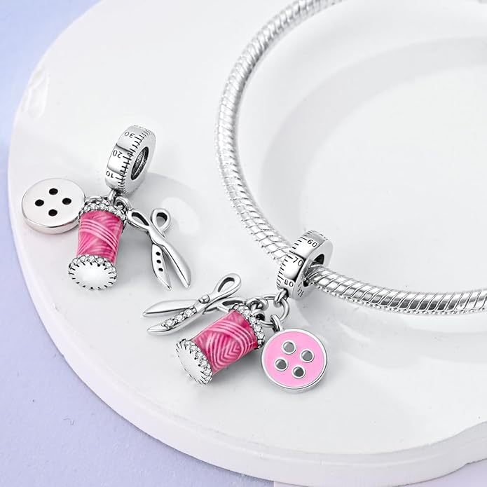 MULA 925 Sterling Silver Charms for Bracelets and Necklaces Airplane Passport Dangle Pendants Beads Butterfly Dragonfly Charms Jewelry Charm for Women