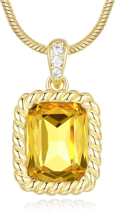 Valentine's Day Gifts for Her-18K Gold Plated Dainty Square Crystal Birthstone Necklace,Gold Jewelry for Women,Anniversary Birthday Gifts for Women Her Wife Girlfriend Mom Womens Necklace Jewelry