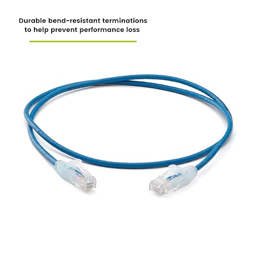 TRUECABLE Cat6 Component Rated Patch Cable, Unshielded (U/UTP), 2ft, Blue, 28AWG Solid Copper, Snagless 10G High-Speed Ethernet Cable, PoE++ 4PPoE 100W, UL Listed, RoHS-3, 1 Pack