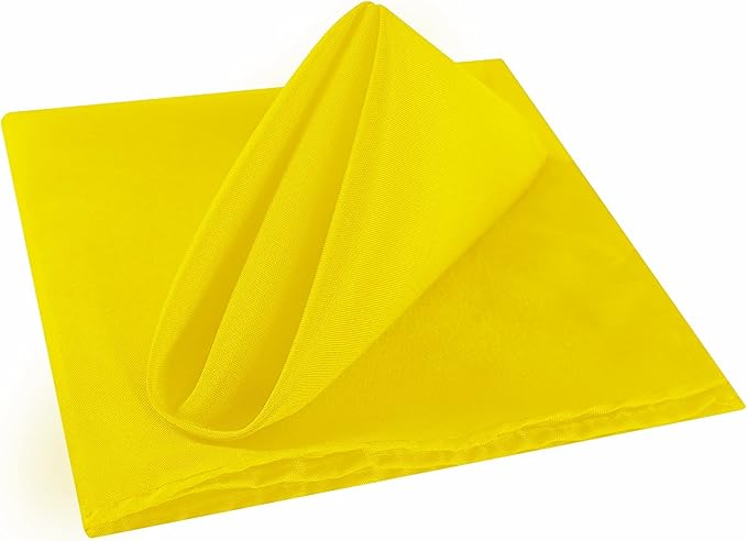 Cloth Napkins 17x17 inch Washable Polyester Dinner Napkins Soft Table Napkins for Wedding Party Dining Banquet(Yellow,50PCS)