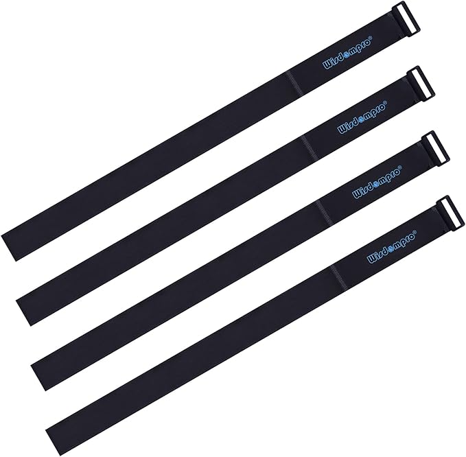 Extra Large 4 Pack 2 x 60 Inches Hook and Loop Strap, Reusable Fastening Cable Tie Down Straps by Wisdompro - Reusable, Durable Functional Cinch Cable Straps for Your Home, Office, Workspace