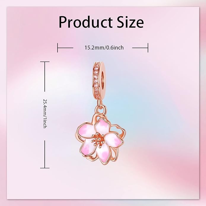 Birthday Fashion Love Heart Dangle Charm 925 Sterling Silver Charms fits Bracelets and Necklace Pendant Bead Charms Jewelry Present for Women Family Friends