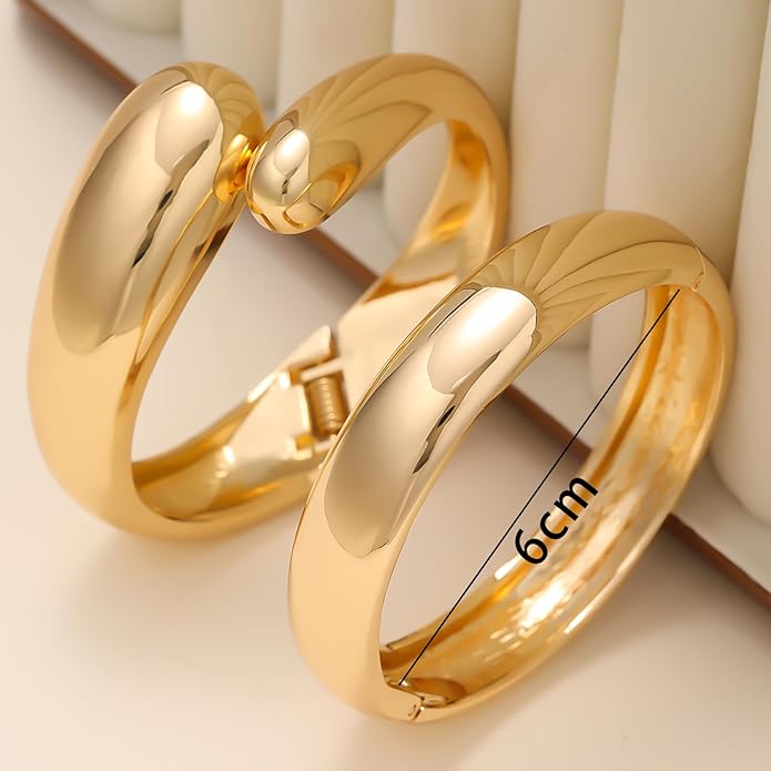 14K Gold Plated Chunky Cuff Bracelet for Women Non Tarnish Stainles Bracelet for women fashion jewelry