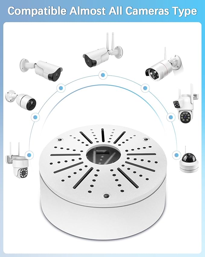 WEILAILIFE 【Compatible Almost All Cameras Type】 Security Camera Junction Box, Universial Camera Junction Box Mount Bracket, Outdoor Security Camera Mount, CCTV Metal Junction Box(4 Pack)