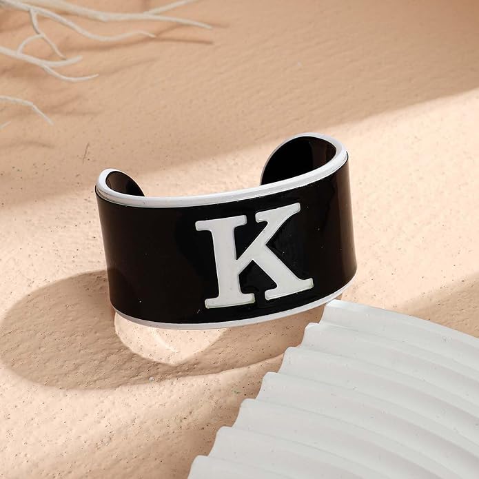 LILIE&WHITE Acrylic Monogram Resin Bracelet for Women Trendy Acrylic Statement Bracelets Jewelry Gift