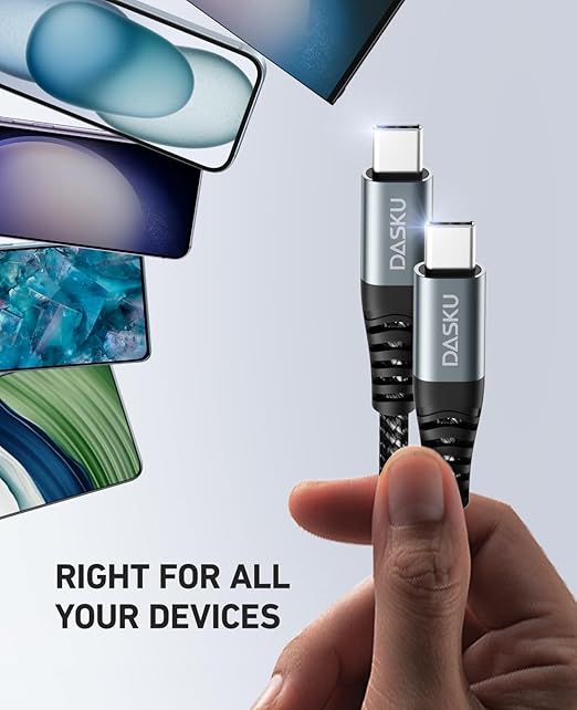USB C to USB C Cable, 2Pack 10FT 60W(3.1A) Nylon Braided Charger Cable for for iPhone 16/16e/16 Plus/16 Pro Max/15/15 Plus/15 Pro Max, iPad Pro Air,Samsung S24/S24 Ultra/S23 USBC Charger