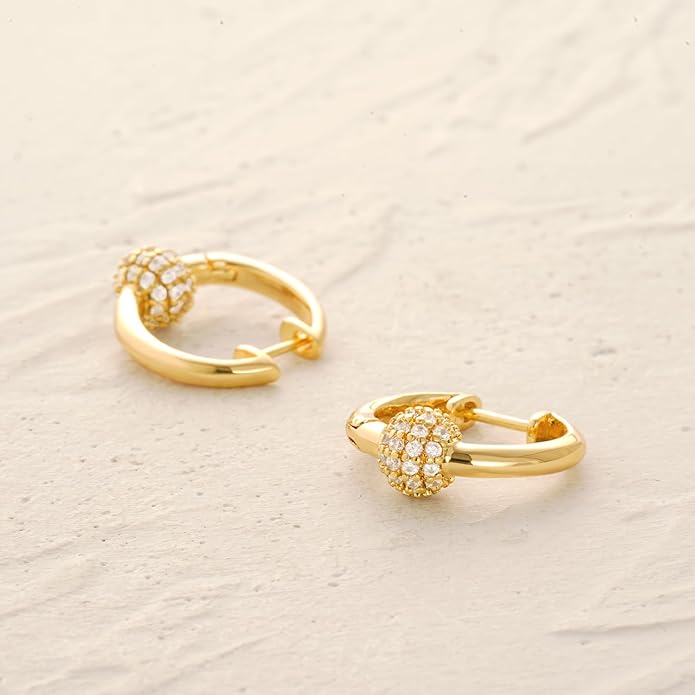 MYEARS Women Earrings Gold Huggie Hoop Ear Stud Cuff 14K Small Simple Hypoallergenic Everyday Jewelry