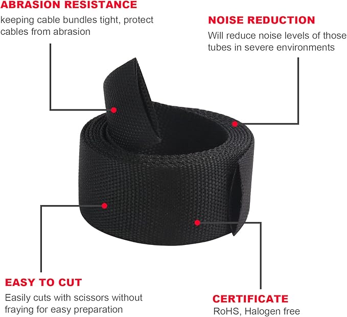 Heat Shrink Wire Loom 2:1 Shrinkable Braided Cable Sleeve 2 Inch ID-18ft Abrasion Protection Flexibility Fabric Wiring Harness Cover Sheath