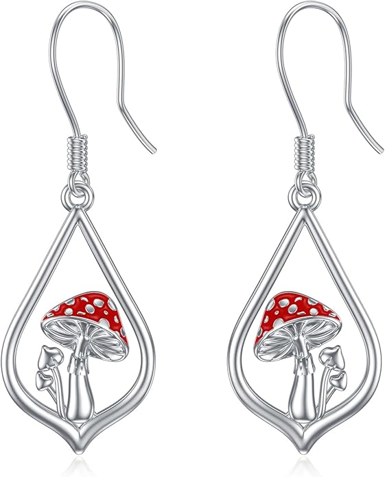 VONALA Flower Earrings for Women 925 Sterling Silver Rose/Lotus/Scottish Thistle/Tulip/Lilac/Mushroom/Pineapple Dangle Drop Earrings Flower Jewelry Gifts for Women Girls Birthday Gifts