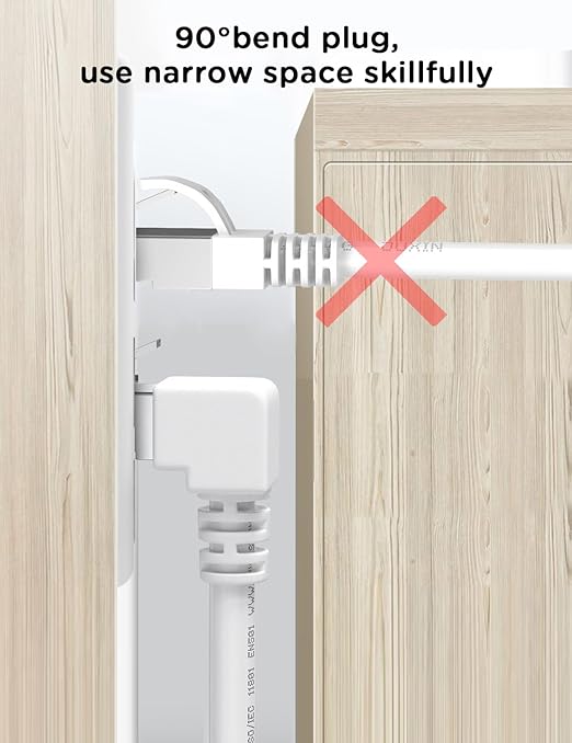 Right Angle Ethernet Extension Cable UPangle 1.5ft-White, 90 Degree CAT6 Ethernet Patch Cable RJ45 LAN Cable Extender Male to Female Connector for Router Modem Smart TV PC Computer Laptop