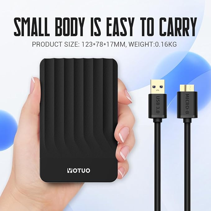 Portable External Hard Drive Storage Expansion Mobile HDD USB 3.0 for PC, Mac, Desktop, Laptop, PS4, PS5, Xbox One X/S, Xbox 360, Xbox Series X/S, Office & Game (Black, 320GB)
