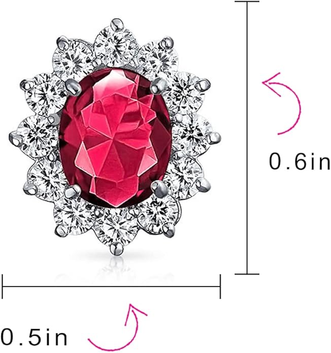 Traditional Classic Bridal Simulated Gemstones Cubic Zirconia AAA CZ Halo Crown Oval Stud Clip On Earrings For Women Wedding Non Pierced Ears Rose Gold Silver Plated