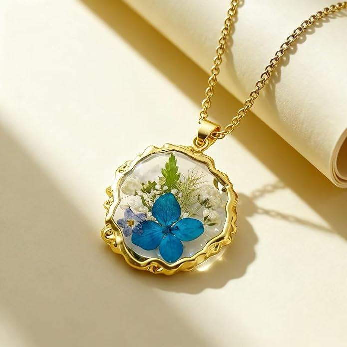 Birth Flower Necklace,1-12 Birth Month Flower Handmade Pendant Necklaces for Women Personalized Custom Floral Jewelry,Boho jewelry,Birthday Gift for Women Girls Best Friend